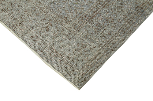 Overdyed Vintage Mavi Eskitme Pamuk Yün El Dokuma Halısı 157x235 Agacan