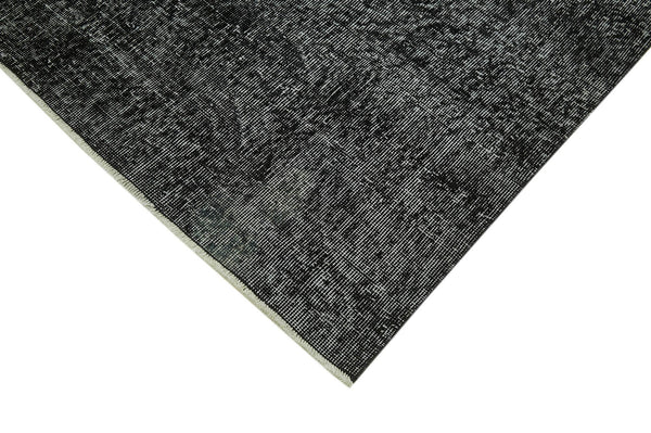 Overdyed Vintage Siyah Eskitme Pamuk Yün El Dokuma Halısı 186x285 Agacan