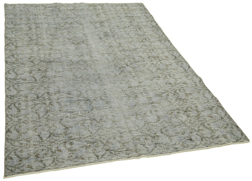 Overdyed Vintage Mavi Eskitme Pamuk Yün El Dokuma Halısı 143x211 Agacan