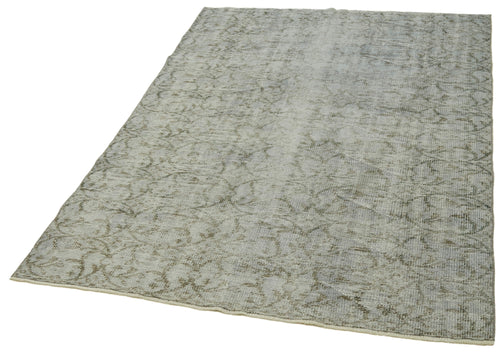 Overdyed Vintage Mavi Eskitme Pamuk Yün El Dokuma Halısı 143x211 Agacan