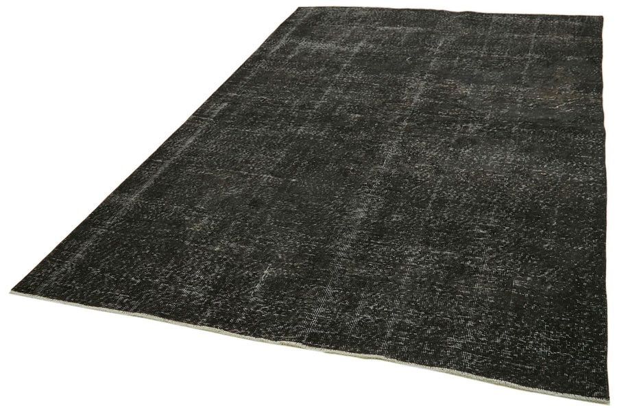 Overdyed Vintage Siyah Eskitme Pamuk Yün El Dokuma Halısı 190x298 Agacan