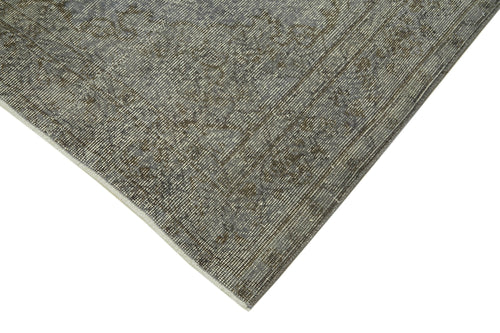 Overdyed Vintage Gri Eskitme Pamuk Yün El Dokuma Halısı 151x247 Agacan