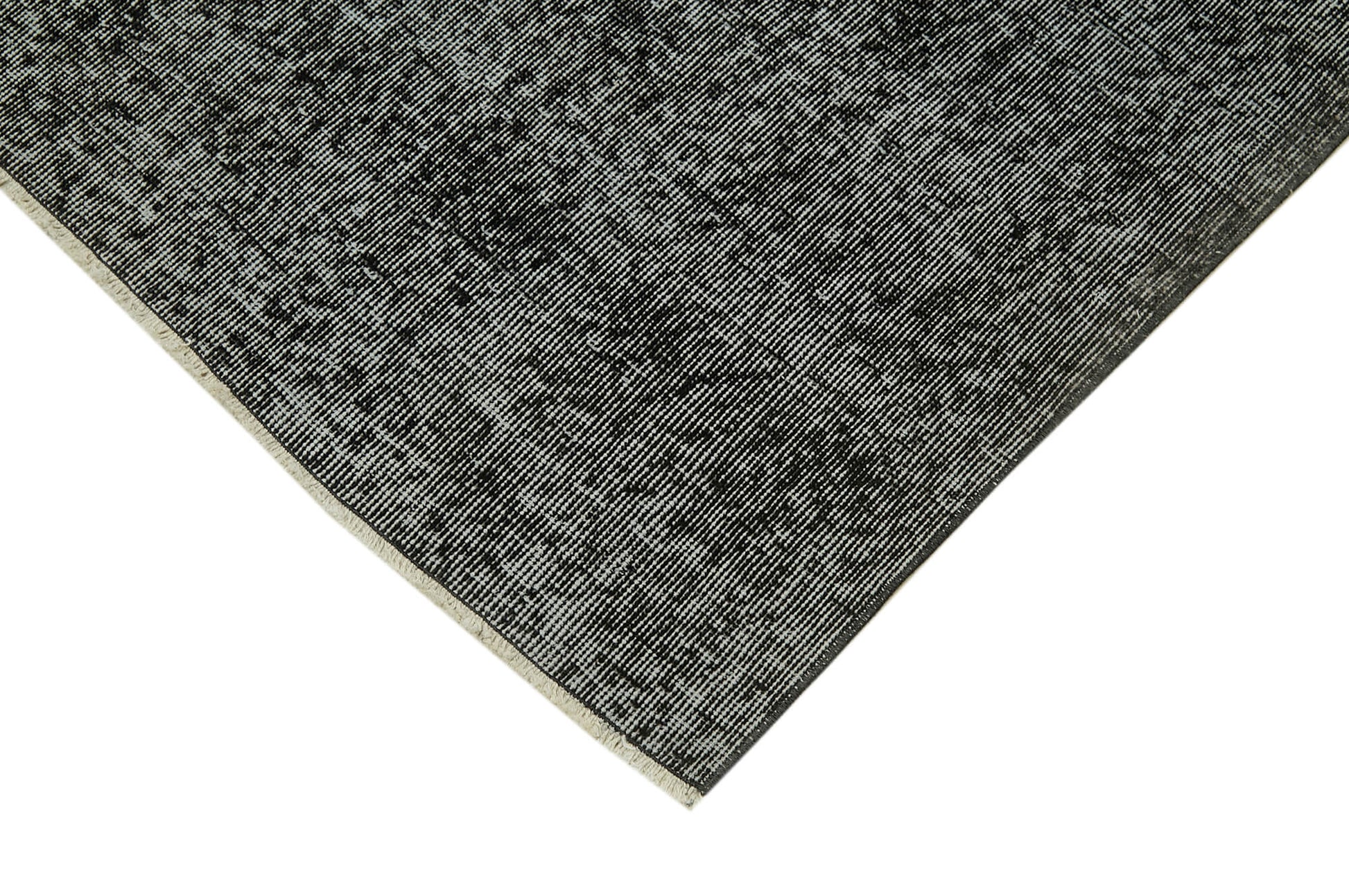 Overdyed Vintage Siyah Eskitme Pamuk Yün El Dokuma Halısı 205x302 Agacan