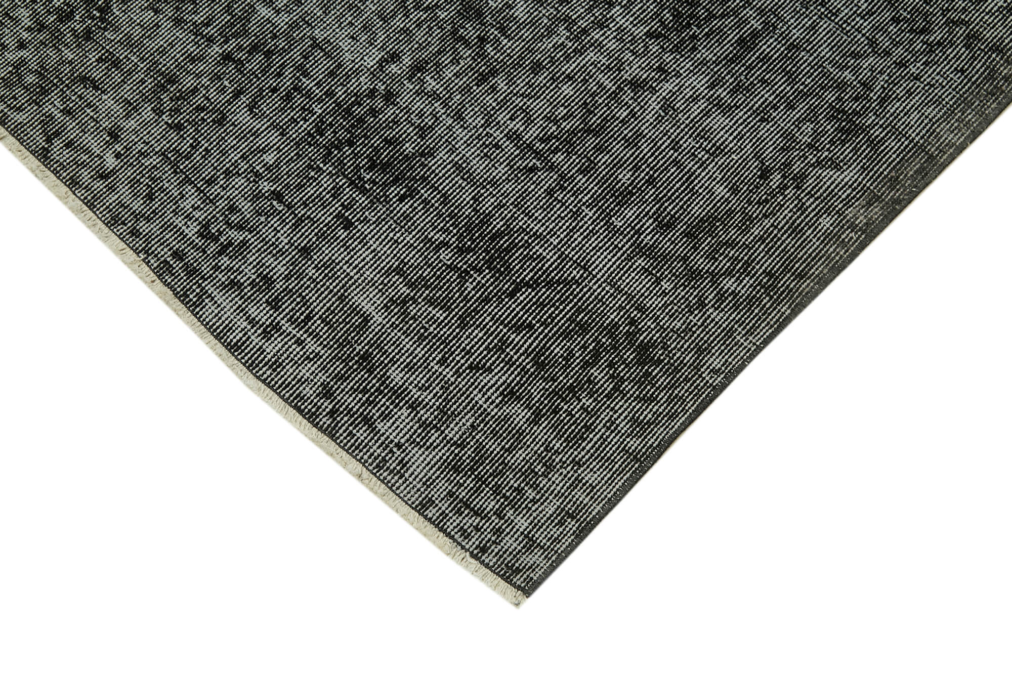 Overdyed Vintage Siyah Eskitme Pamuk Yün El Dokuma Halısı 205x302 Agacan