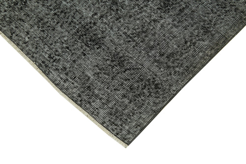 Overdyed Vintage Siyah Eskitme Pamuk Yün El Dokuma Halısı 205x302 Agacan