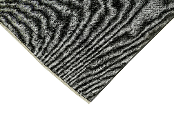 Overdyed Vintage Siyah Eskitme Pamuk Yün El Dokuma Halısı 205x302 Agacan