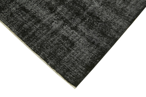 Overdyed Vintage Siyah Eskitme Pamuk Yün El Dokuma Halısı 209x304 Agacan