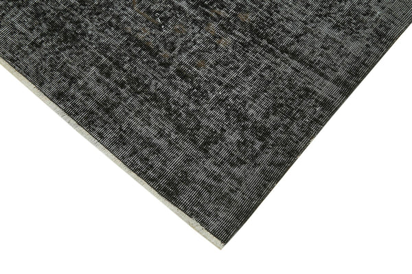 Overdyed Vintage Siyah Eskitme Pamuk Yün El Dokuma Halısı 201x301 Agacan