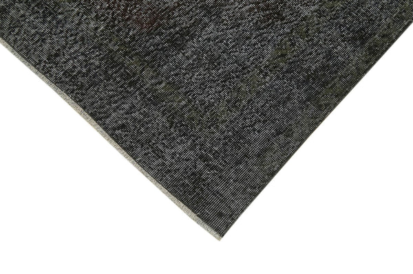 Overdyed Vintage Siyah Eskitme Pamuk Yün El Dokuma Halısı 144x280 Agacan