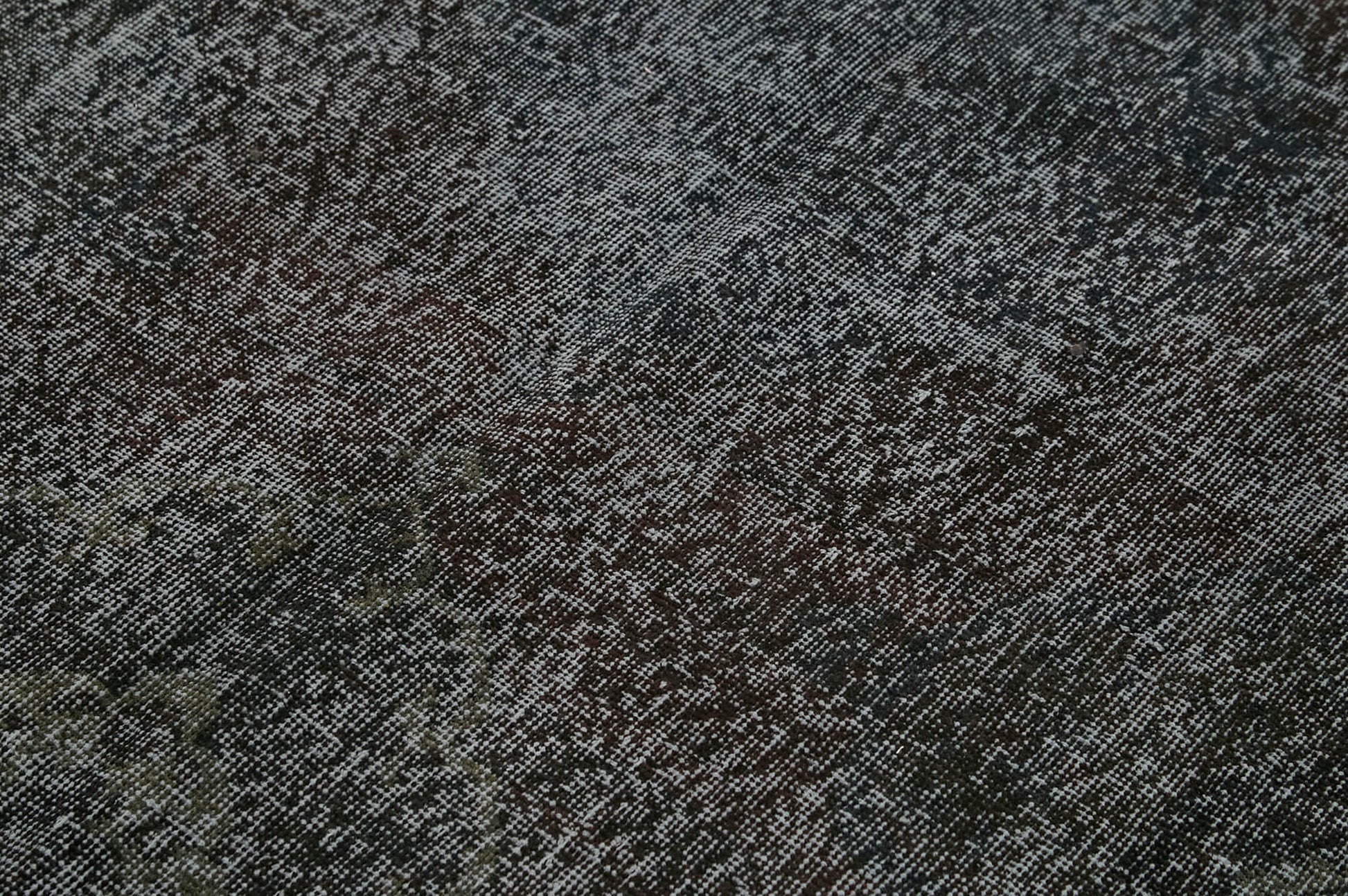 Overdyed Vintage Siyah Eskitme Pamuk Yün El Dokuma Halısı 144x280 Agacan