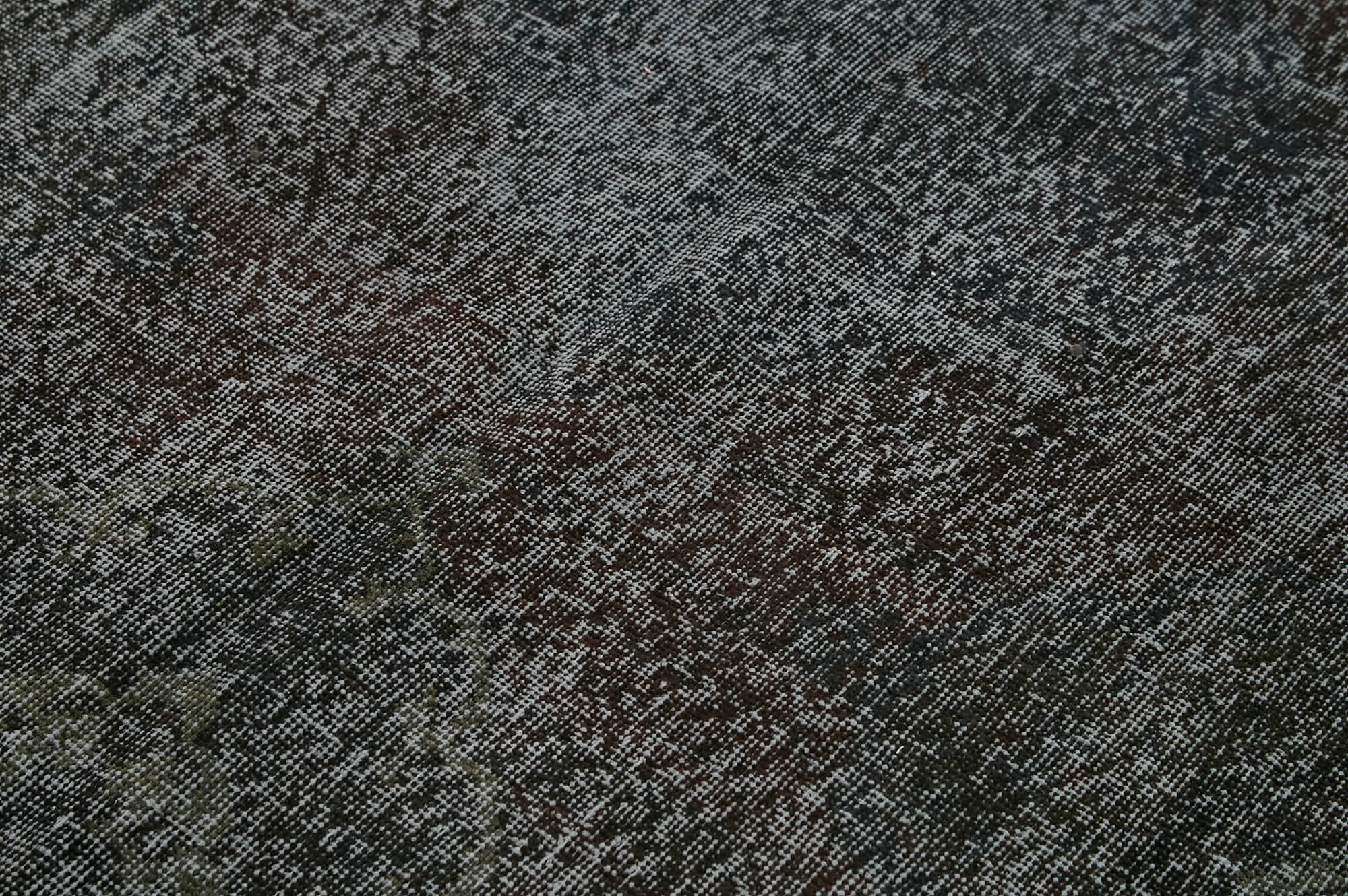 Overdyed Vintage Siyah Eskitme Pamuk Yün El Dokuma Halısı 144x280 Agacan