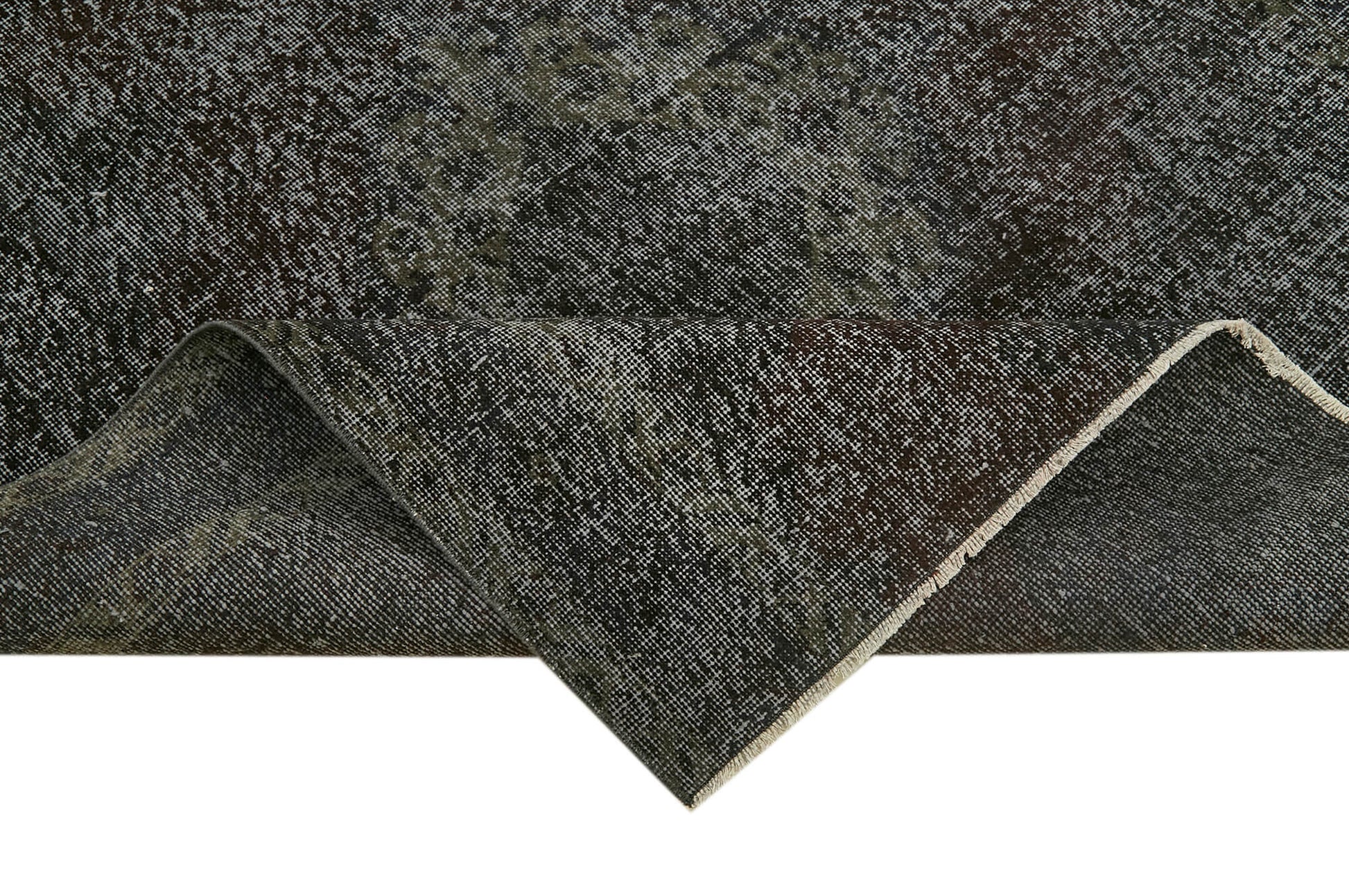 Overdyed Vintage Siyah Eskitme Pamuk Yün El Dokuma Halısı 144x280 Agacan