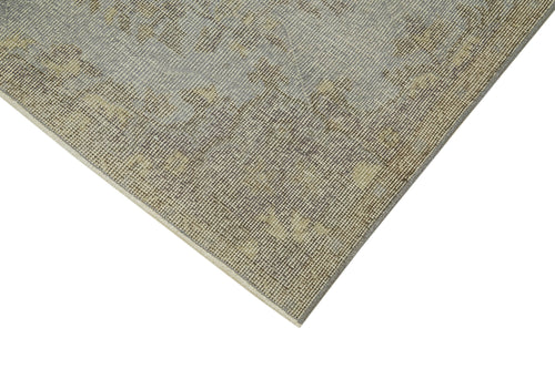 Overdyed Vintage Mavi Eskitme Pamuk Yün El Dokuma Halısı 144x260 Agacan