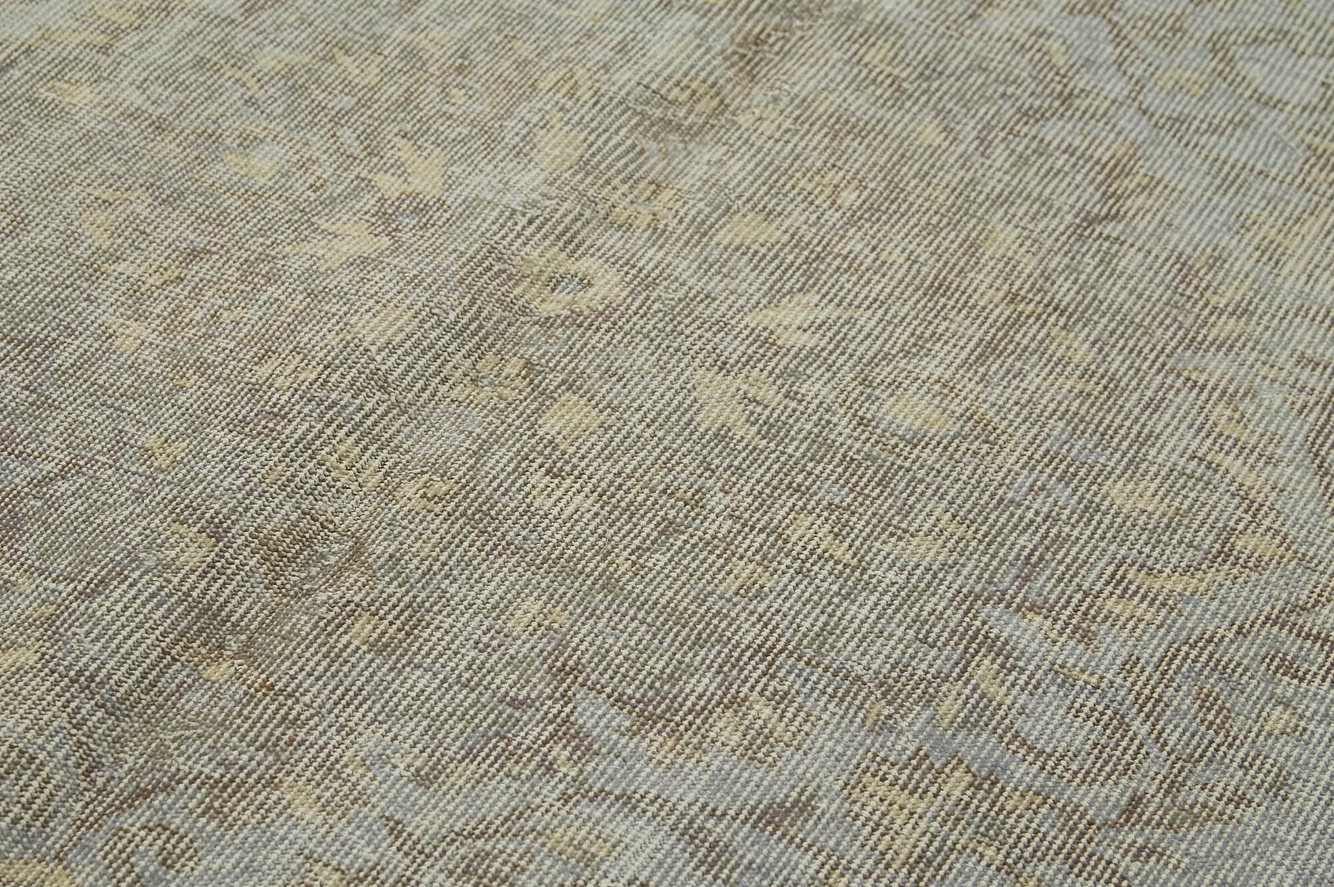 Overdyed Vintage Mavi Eskitme Pamuk Yün El Dokuma Halısı 144x260 Agacan