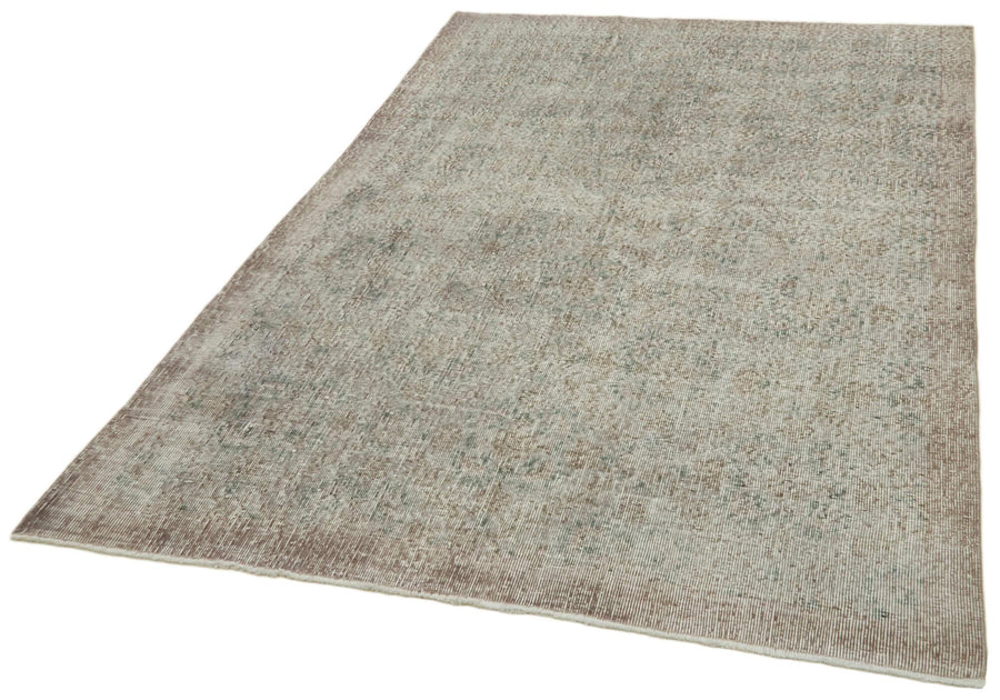 Overdyed Vintage Mavi Eskitme Pamuk Yün El Dokuma Halısı 156x256 Agacan
