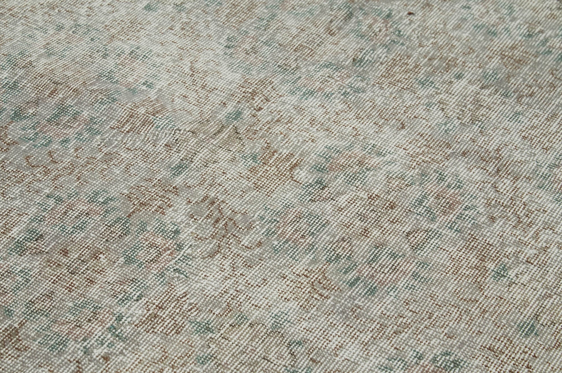 Overdyed Vintage Mavi Eskitme Pamuk Yün El Dokuma Halısı 156x256 Agacan