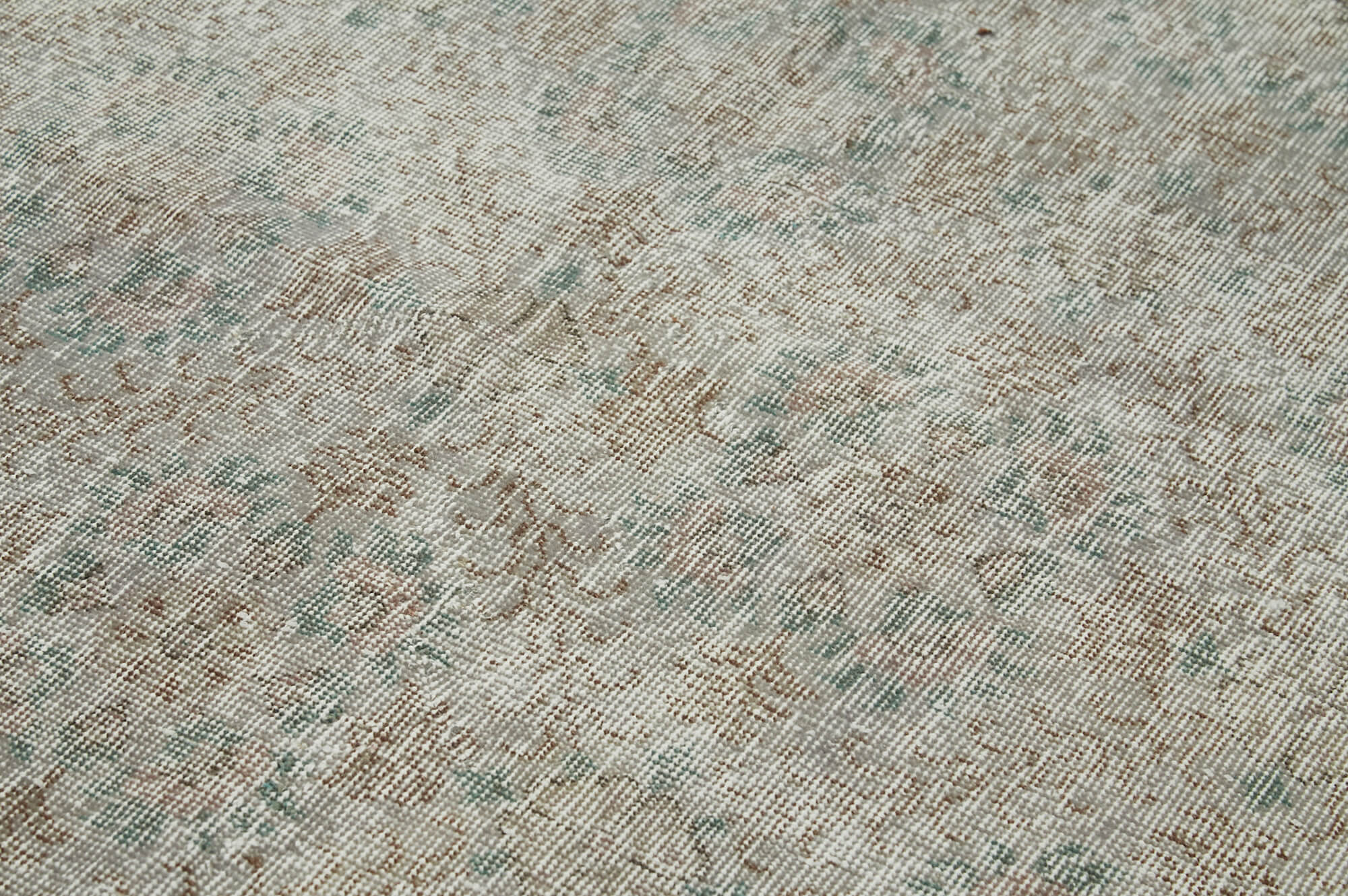 Overdyed Vintage Mavi Eskitme Pamuk Yün El Dokuma Halısı 156x256 Agacan