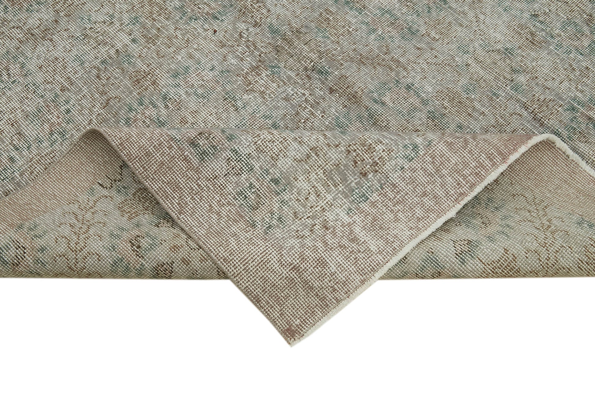 Overdyed Vintage Mavi Eskitme Pamuk Yün El Dokuma Halısı 156x256 Agacan