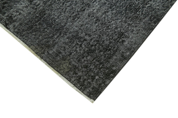 Overdyed Vintage Siyah Eskitme Pamuk Yün El Dokuma Halısı 198x324 Agacan
