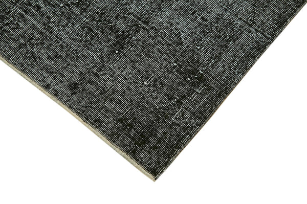 Overdyed Vintage Siyah Eskitme Pamuk Yün El Dokuma Halısı 144x258 Agacan