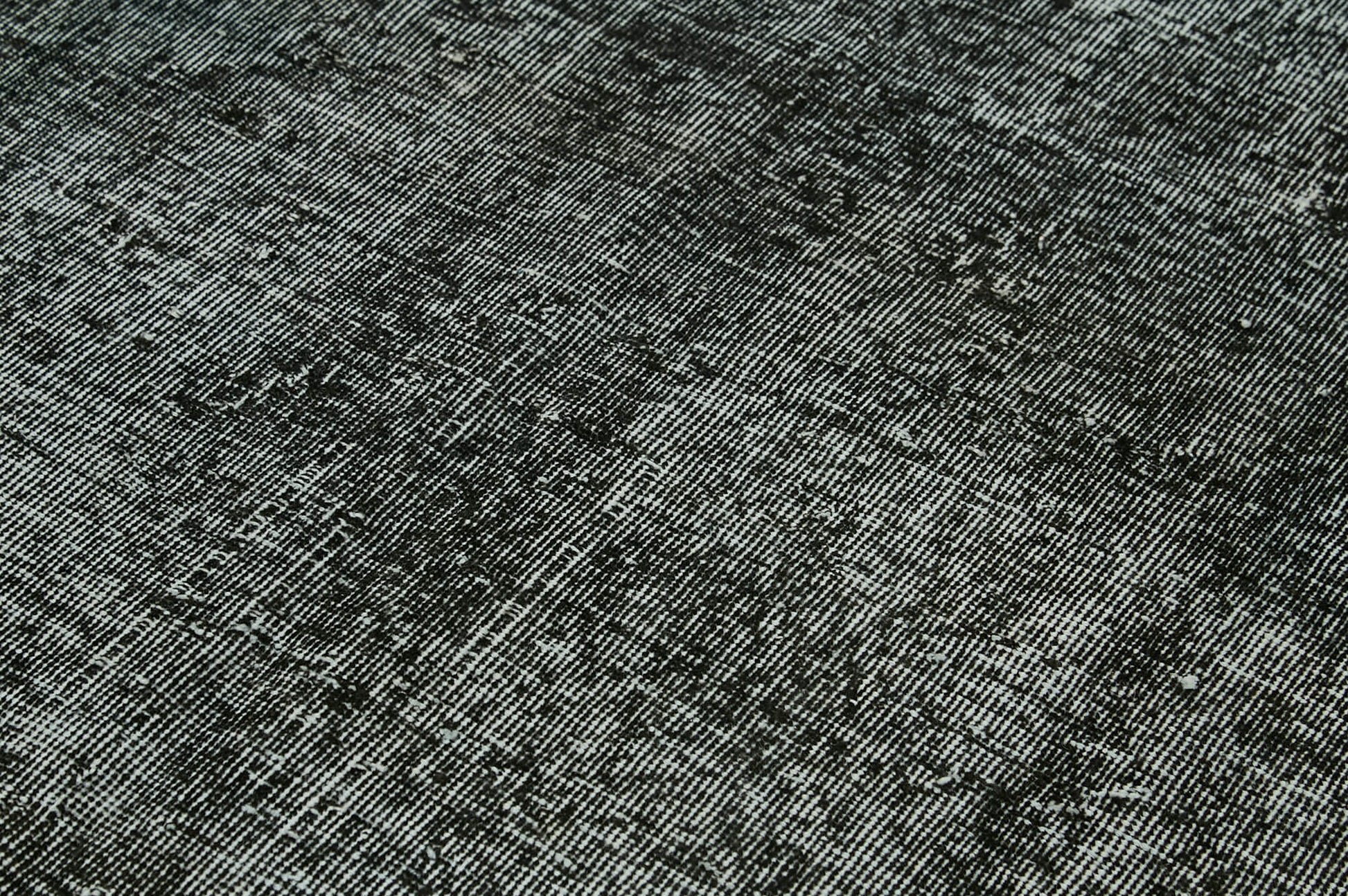 Overdyed Vintage Siyah Eskitme Pamuk Yün El Dokuma Halısı 144x258 Agacan