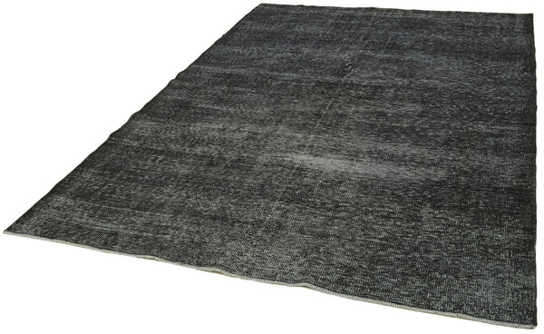 Overdyed Vintage Siyah Eskitme Pamuk Yün El Dokuma Halısı 197x295 Agacan