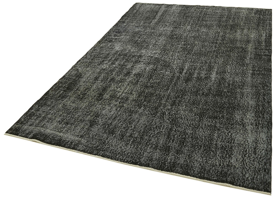 Overdyed Vintage Siyah Eskitme Pamuk Yün El Dokuma Halısı 169x267 Agacan