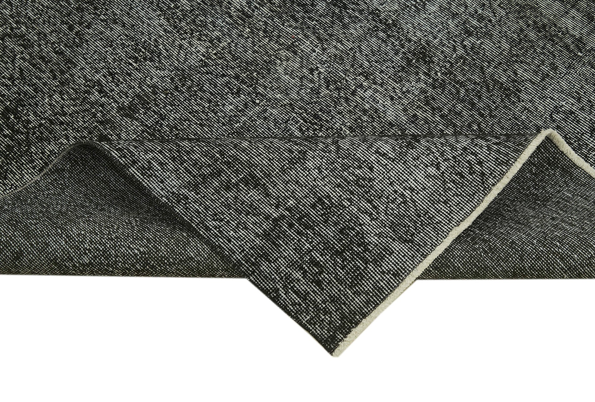 Overdyed Vintage Siyah Eskitme Pamuk Yün El Dokuma Halısı 169x267 Agacan