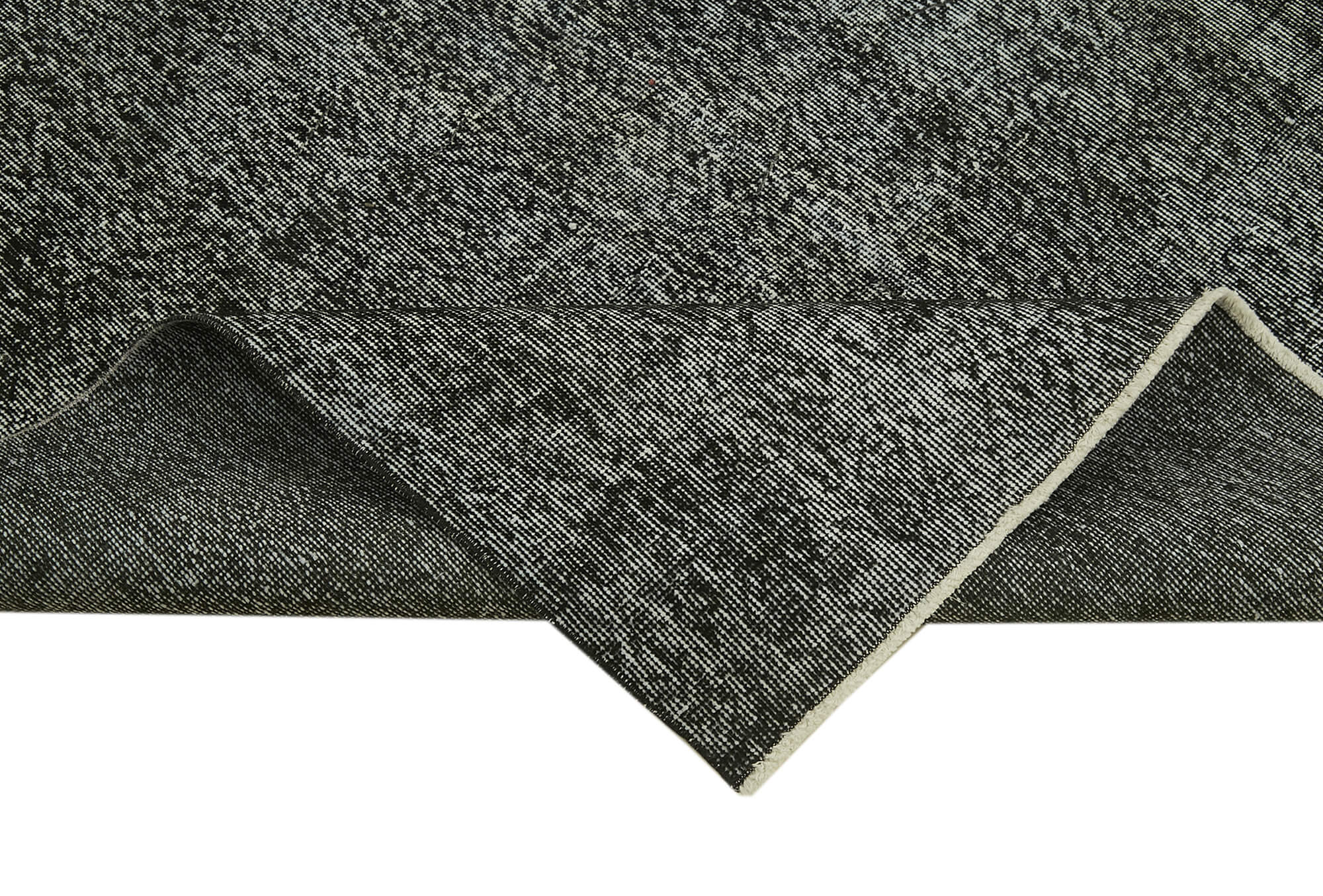 Overdyed Vintage Siyah Eskitme Pamuk Yün El Dokuma Halısı 169x267 Agacan