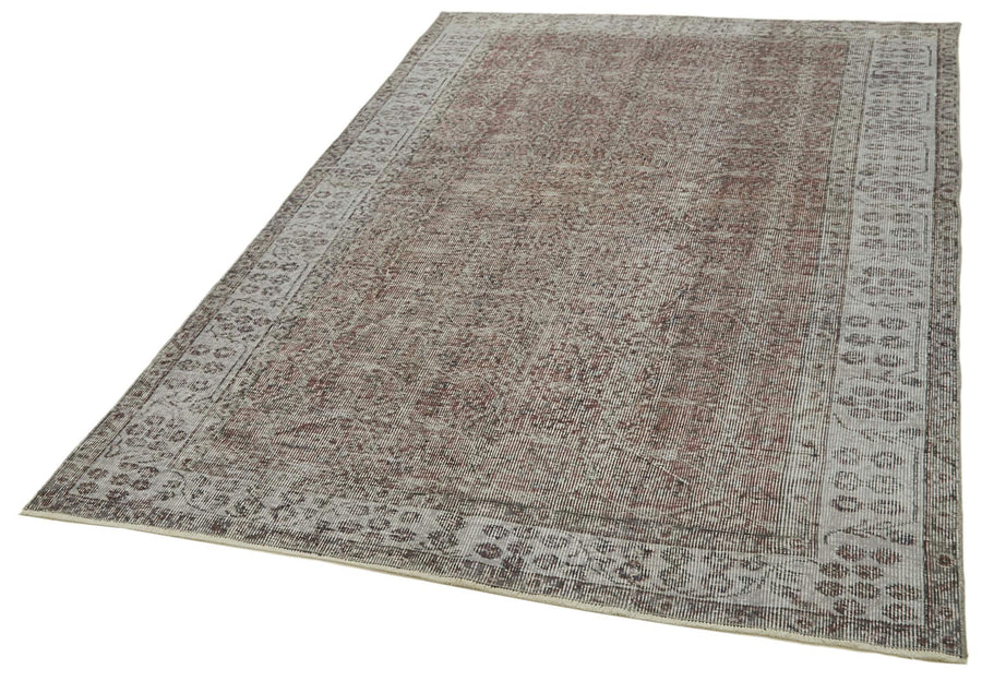Overdyed Vintage Gri Eskitme Pamuk Yün El Dokuma Halısı 159x260 Agacan