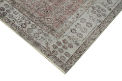 Overdyed Vintage Gri Eskitme Pamuk Yün El Dokuma Halısı 159x260 Agacan