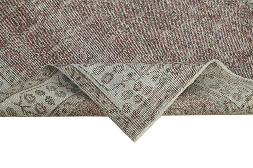 Overdyed Vintage Gri Eskitme Pamuk Yün El Dokuma Halısı 159x260 Agacan