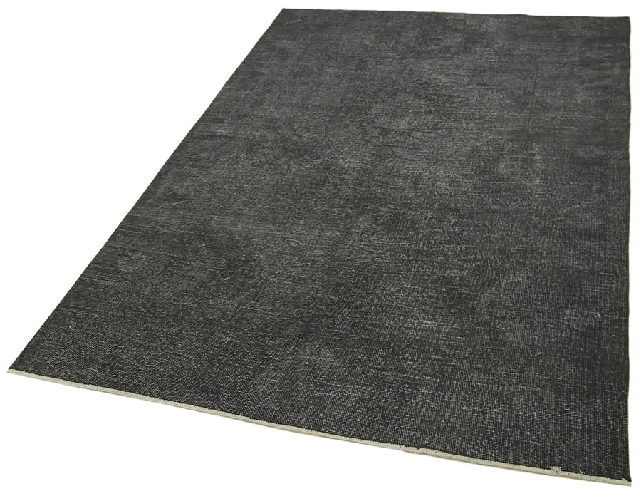 Overdyed Vintage Siyah Eskitme Pamuk Yün El Dokuma Halısı 147x268 Agacan