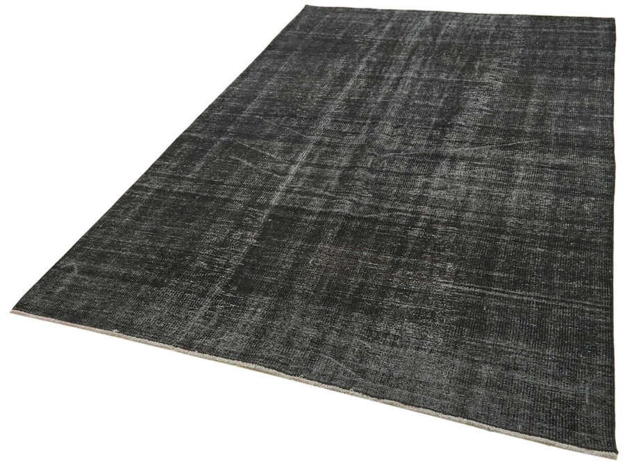 Overdyed Vintage Siyah Eskitme Pamuk Yün El Dokuma Halısı 163x270 Agacan