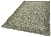 Overdyed Vintage Mavi Eskitme Pamuk Yün El Dokuma Halısı 160x270 Agacan