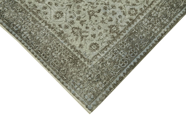 Overdyed Vintage Mavi Eskitme Pamuk Yün El Dokuma Halısı 160x270 Agacan