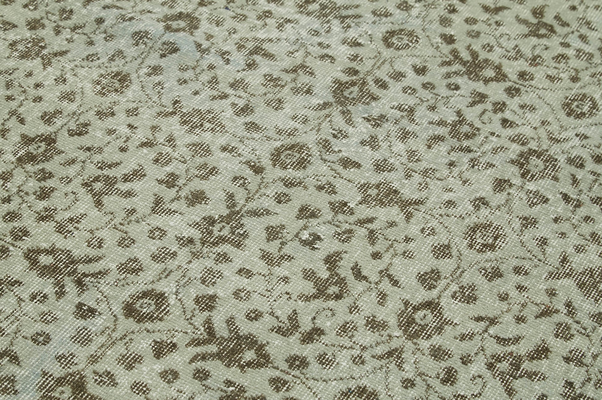 Overdyed Vintage Mavi Eskitme Pamuk Yün El Dokuma Halısı 160x270 Agacan