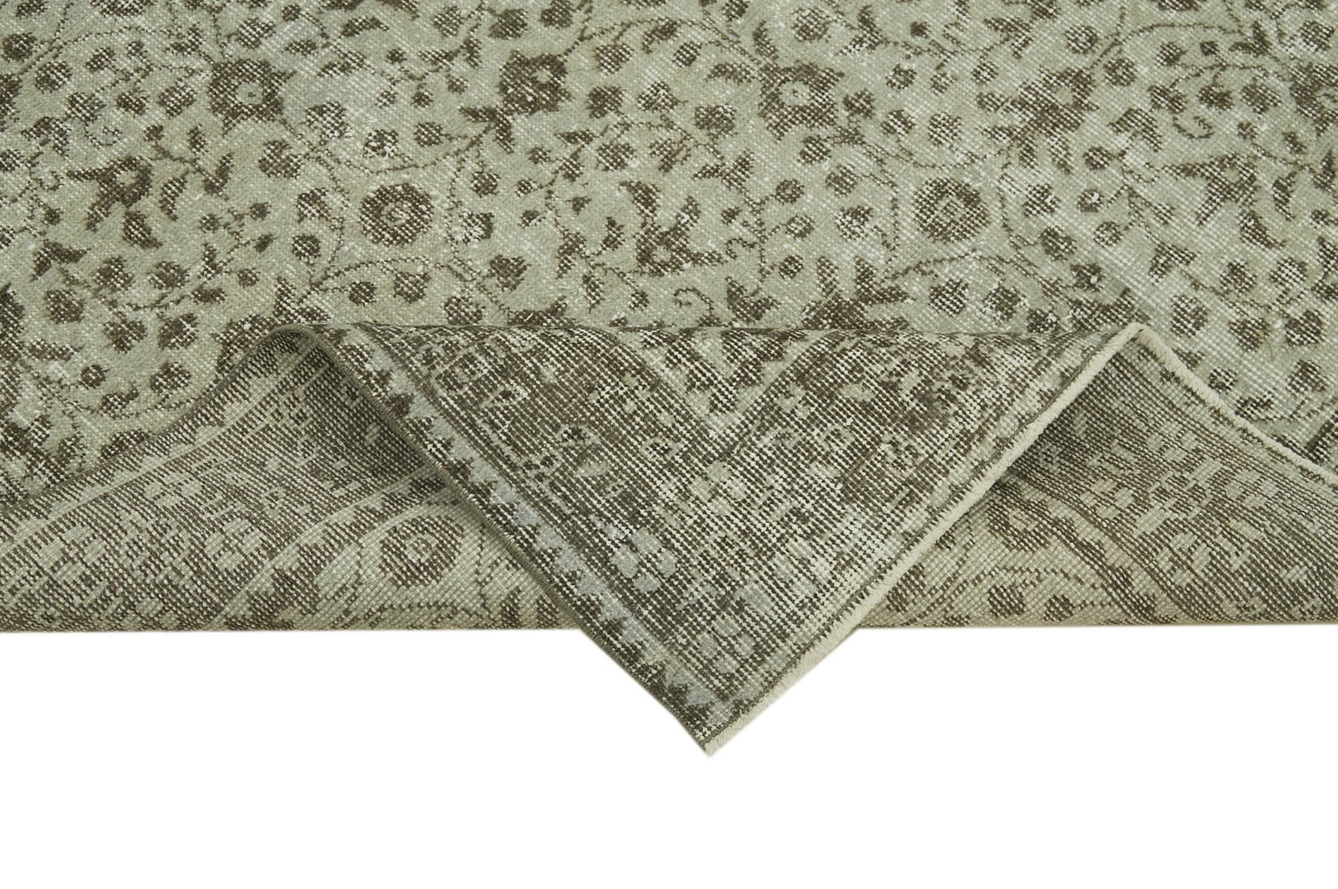 Overdyed Vintage Mavi Eskitme Pamuk Yün El Dokuma Halısı 160x270 Agacan