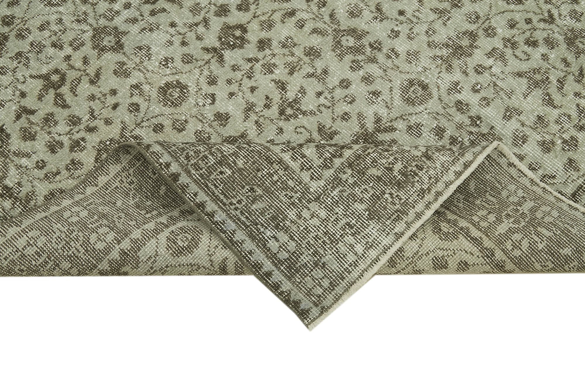 Overdyed Vintage Mavi Eskitme Pamuk Yün El Dokuma Halısı 160x270 Agacan