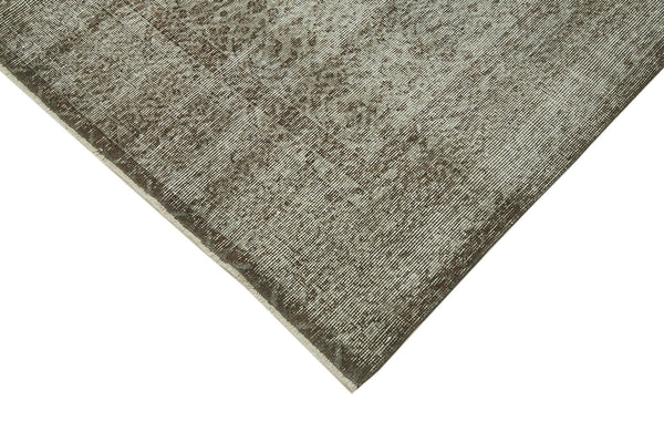 Overdyed Vintage Gri Eskitme Pamuk Yün El Dokuma Halısı 212x316 Agacan