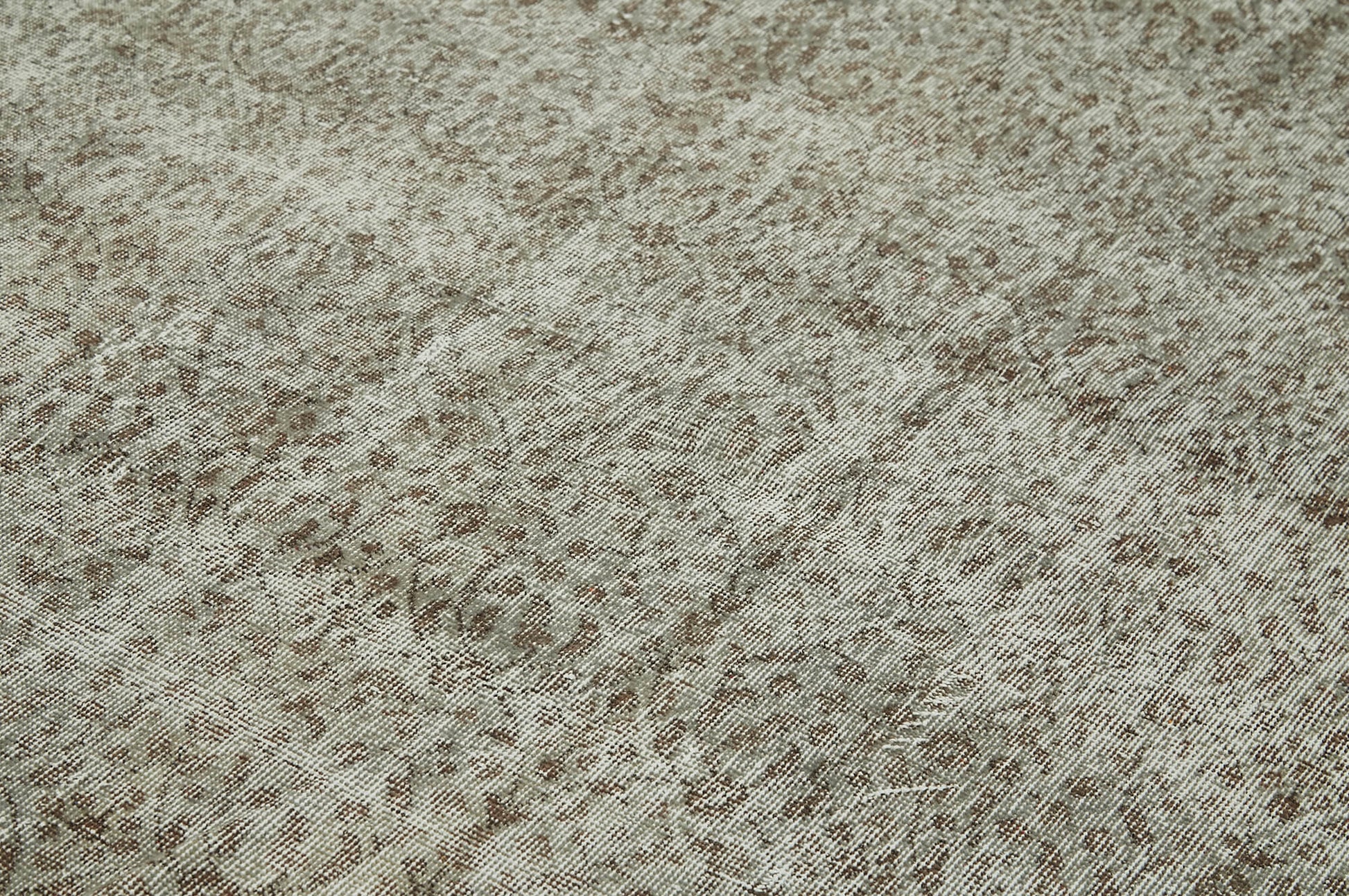 Overdyed Vintage Gri Eskitme Pamuk Yün El Dokuma Halısı 212x316 Agacan