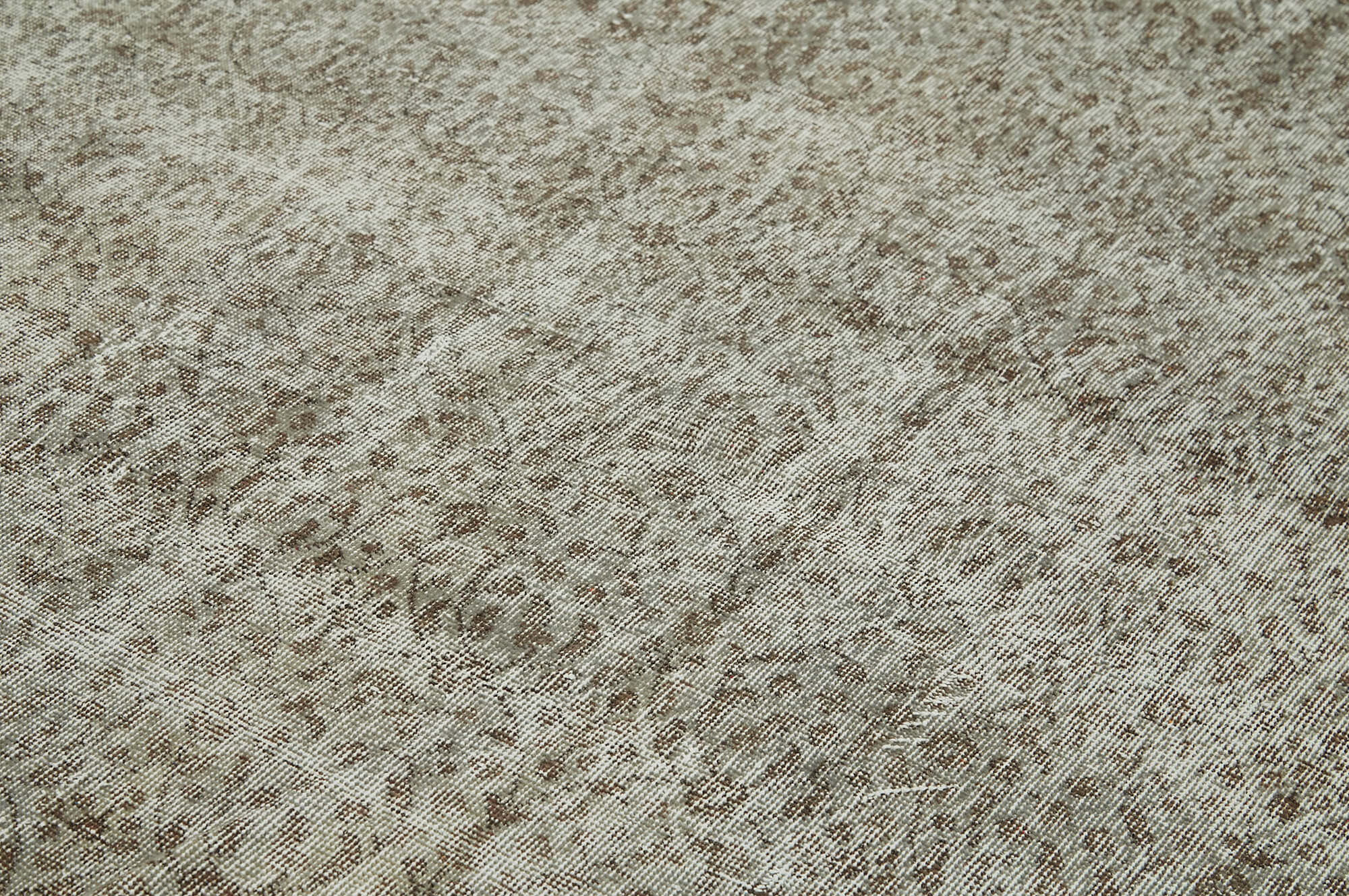 Overdyed Vintage Gri Eskitme Pamuk Yün El Dokuma Halısı 212x316 Agacan