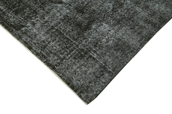 Overdyed Vintage Siyah Eskitme Pamuk Yün El Dokuma Halısı 210x310 Agacan