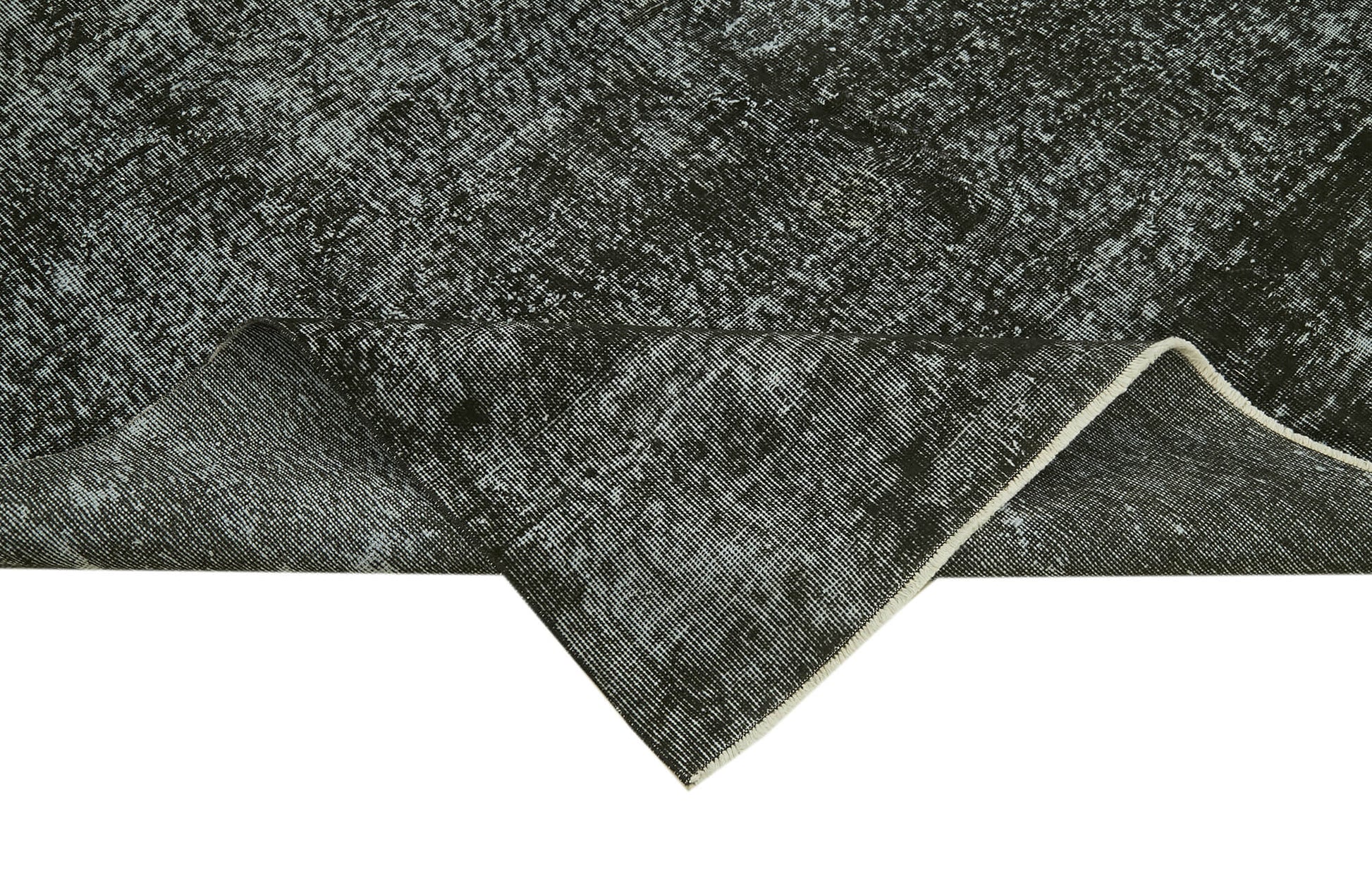 Overdyed Vintage Siyah Eskitme Pamuk Yün El Dokuma Halısı 210x310 Agacan