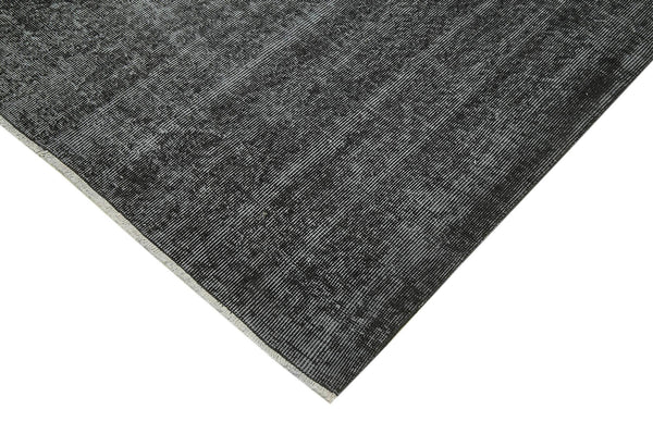 Overdyed Vintage Siyah Eskitme Pamuk Yün El Dokuma Halısı 214x315 Agacan