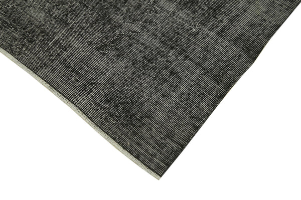 Overdyed Vintage Siyah Eskitme Pamuk Yün El Dokuma Halısı 210x324 Agacan