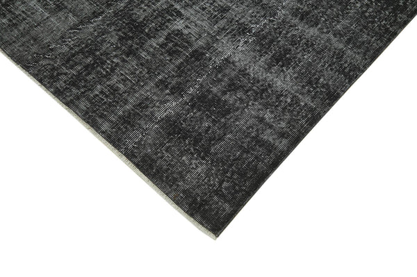 Overdyed Vintage Siyah Eskitme Pamuk Yün El Dokuma Halısı 222x317 Agacan