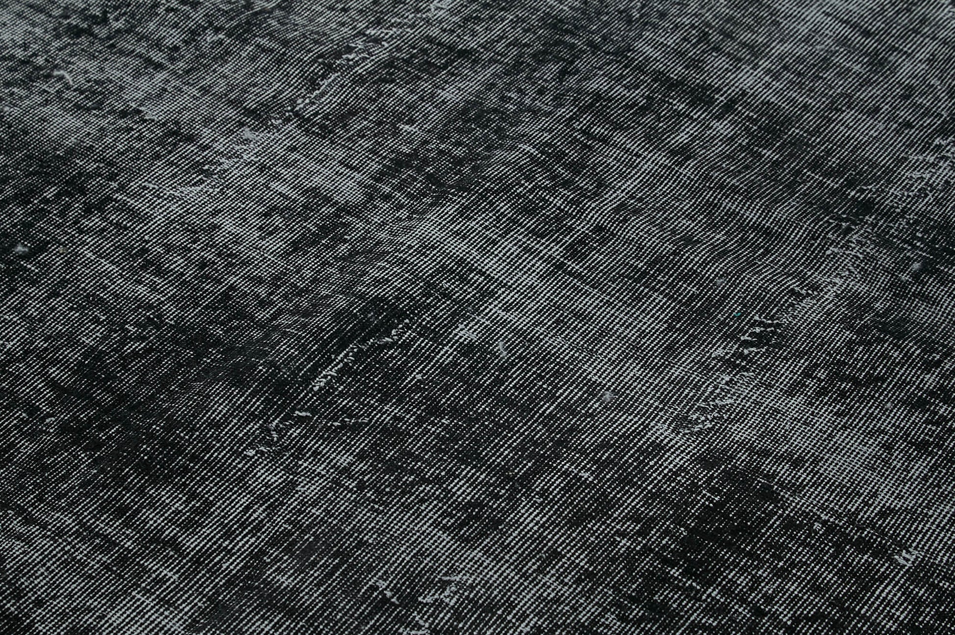 Overdyed Vintage Siyah Eskitme Pamuk Yün El Dokuma Halısı 222x317 Agacan