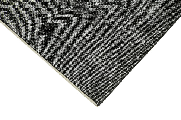 Overdyed Vintage Siyah Eskitme Pamuk Yün El Dokuma Halısı 143x271 Agacan
