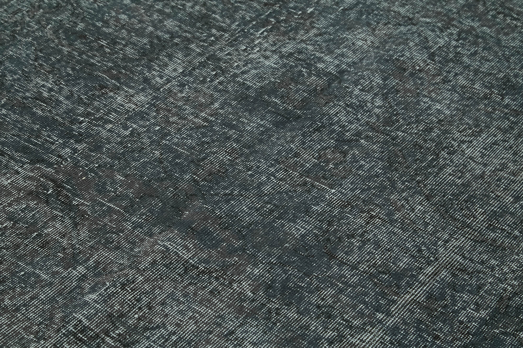 Overdyed Vintage Siyah Eskitme Pamuk Yün El Dokuma Halısı 186x284 Agacan